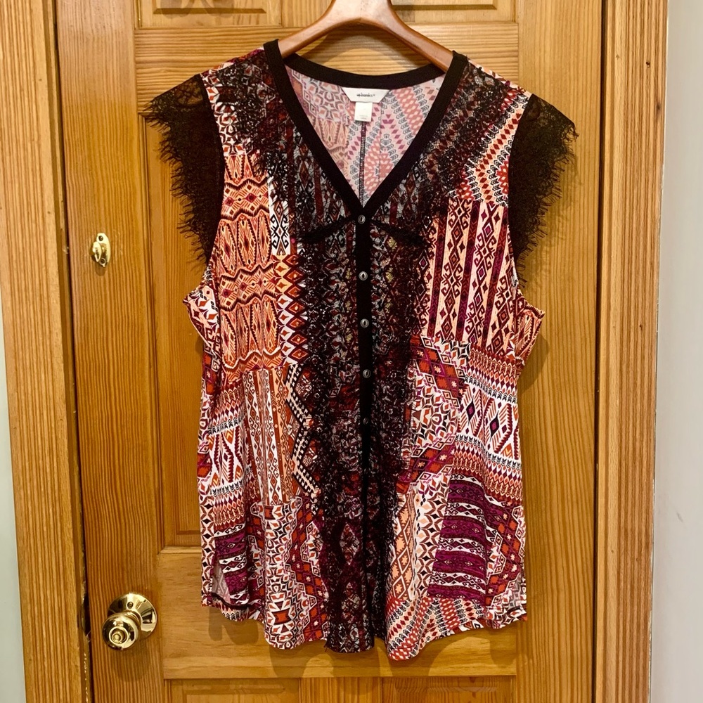 NWOT CJ Banks Women’s Cap Sleeve Top - Size 1X